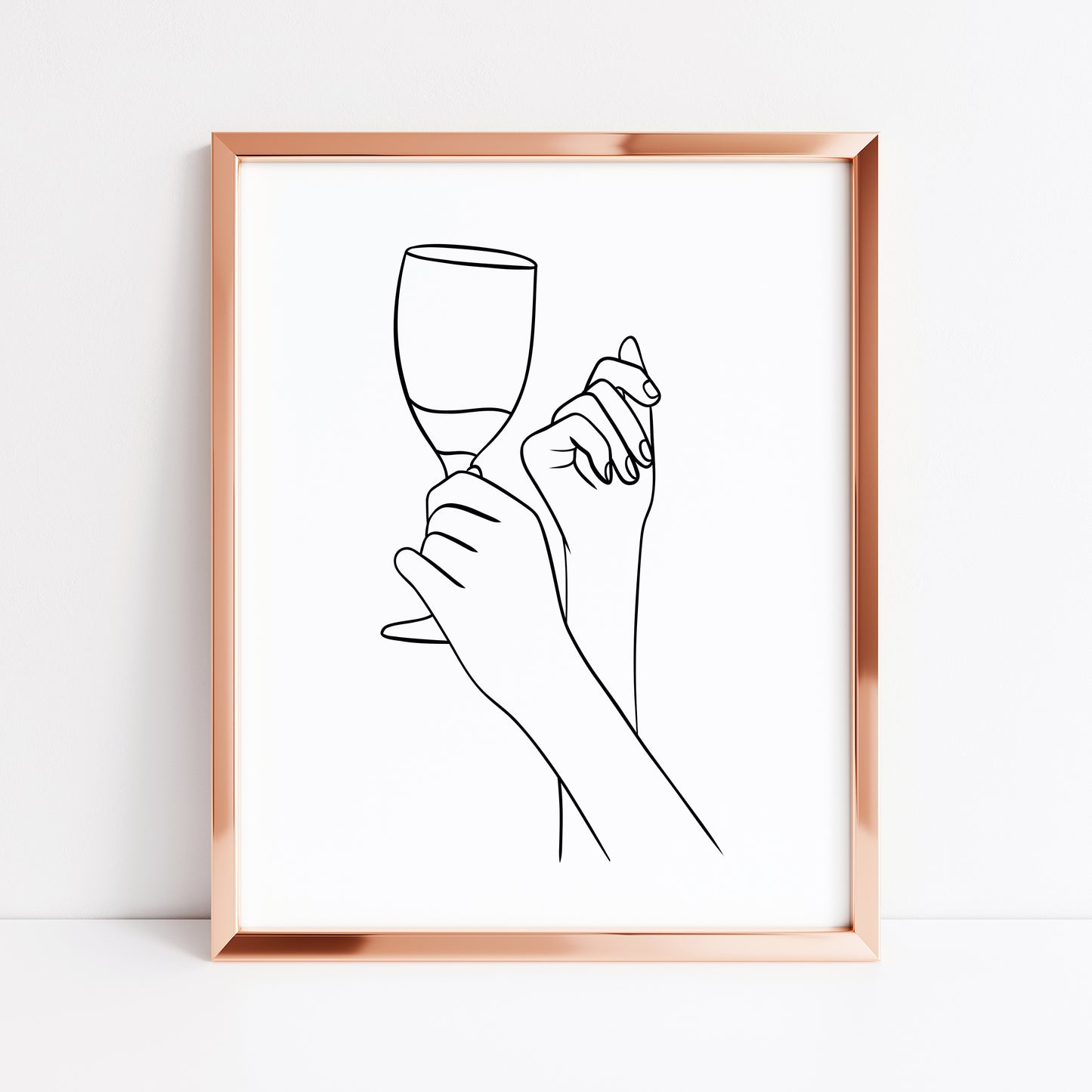 Wine Line Art Print Minimalist Kitchen home Wall Decor (Unframed)