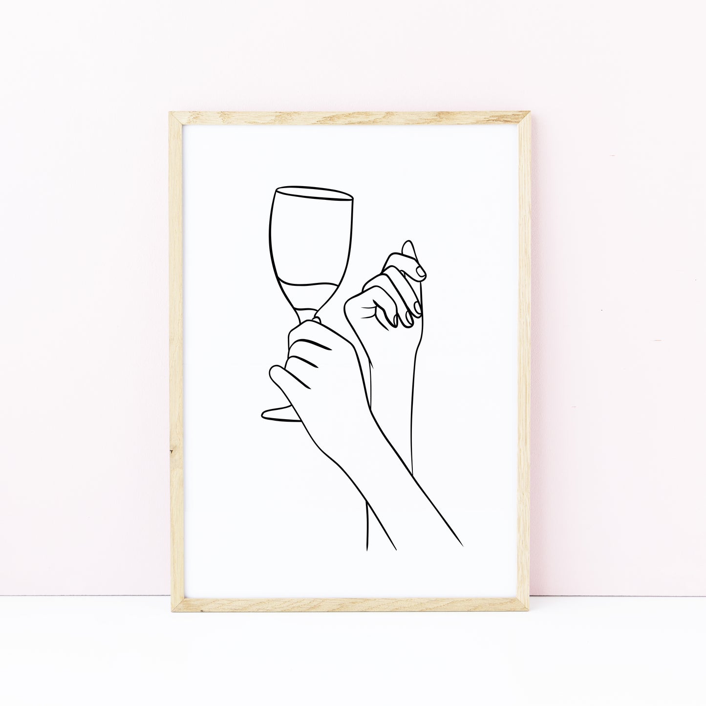 Wine Line Art Print Minimalist Kitchen home Wall Decor (Unframed)