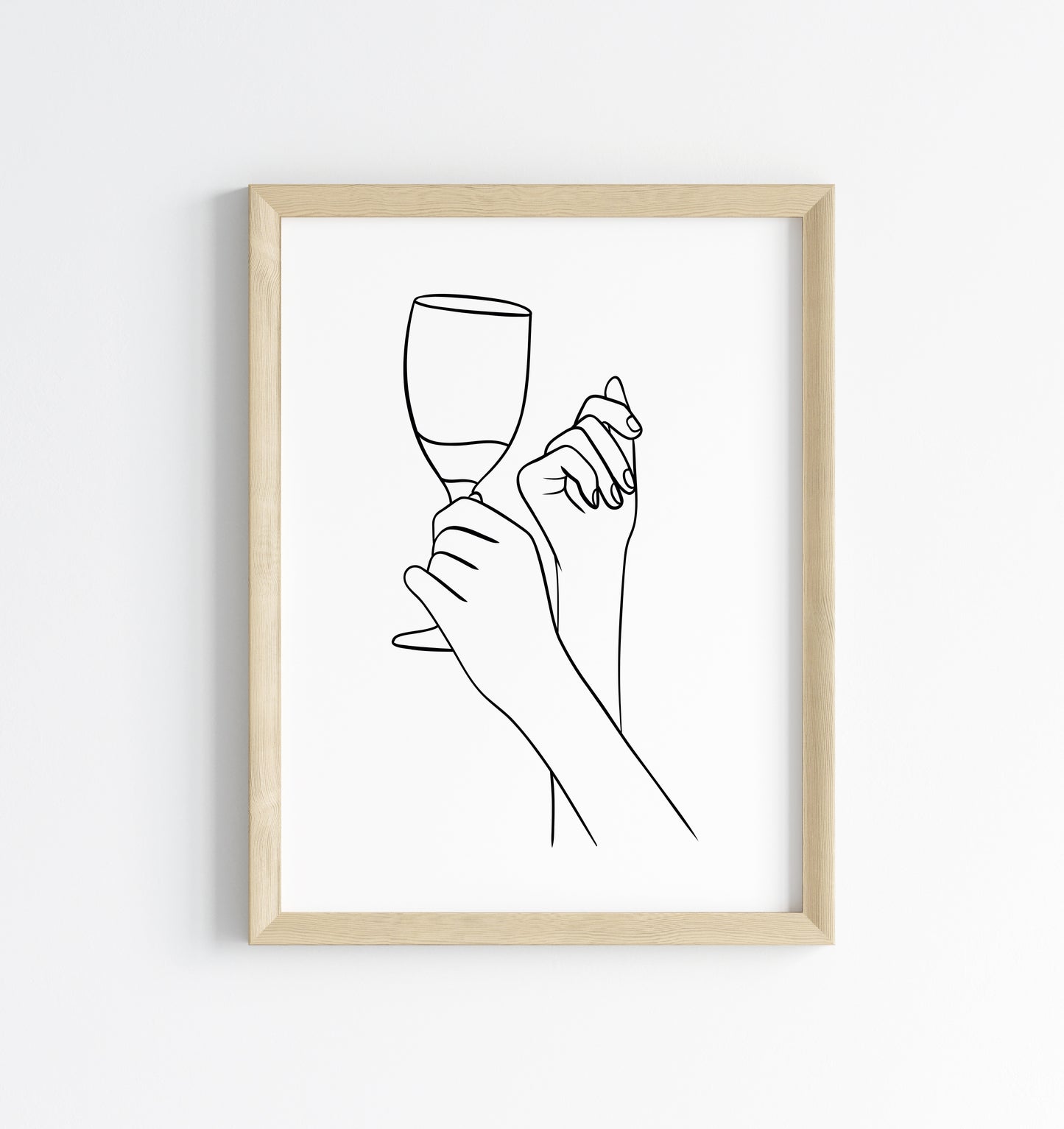 Wine Line Art Print Minimalist Kitchen home Wall Decor (Unframed)