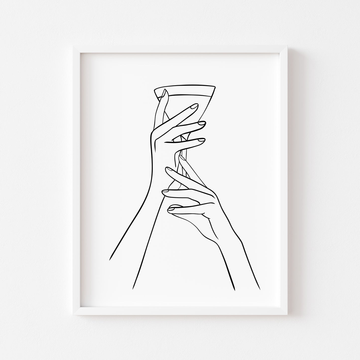 Martini alcohol Line Art Print Minimalist Kitchen home Wall Decor (Unframed)