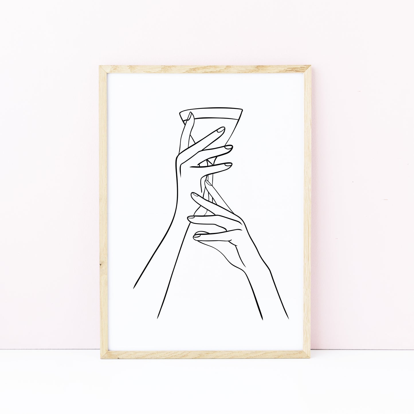 Martini alcohol Line Art Print Minimalist Kitchen home Wall Decor (Unframed)