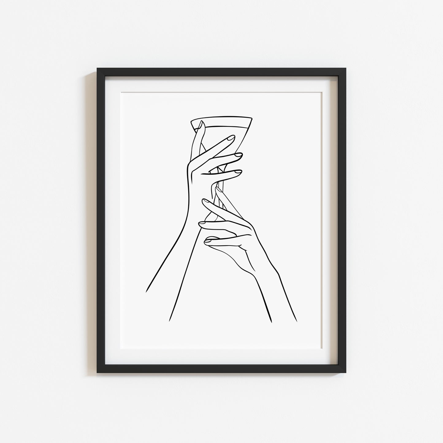 Martini alcohol Line Art Print Minimalist Kitchen home Wall Decor (Unframed)