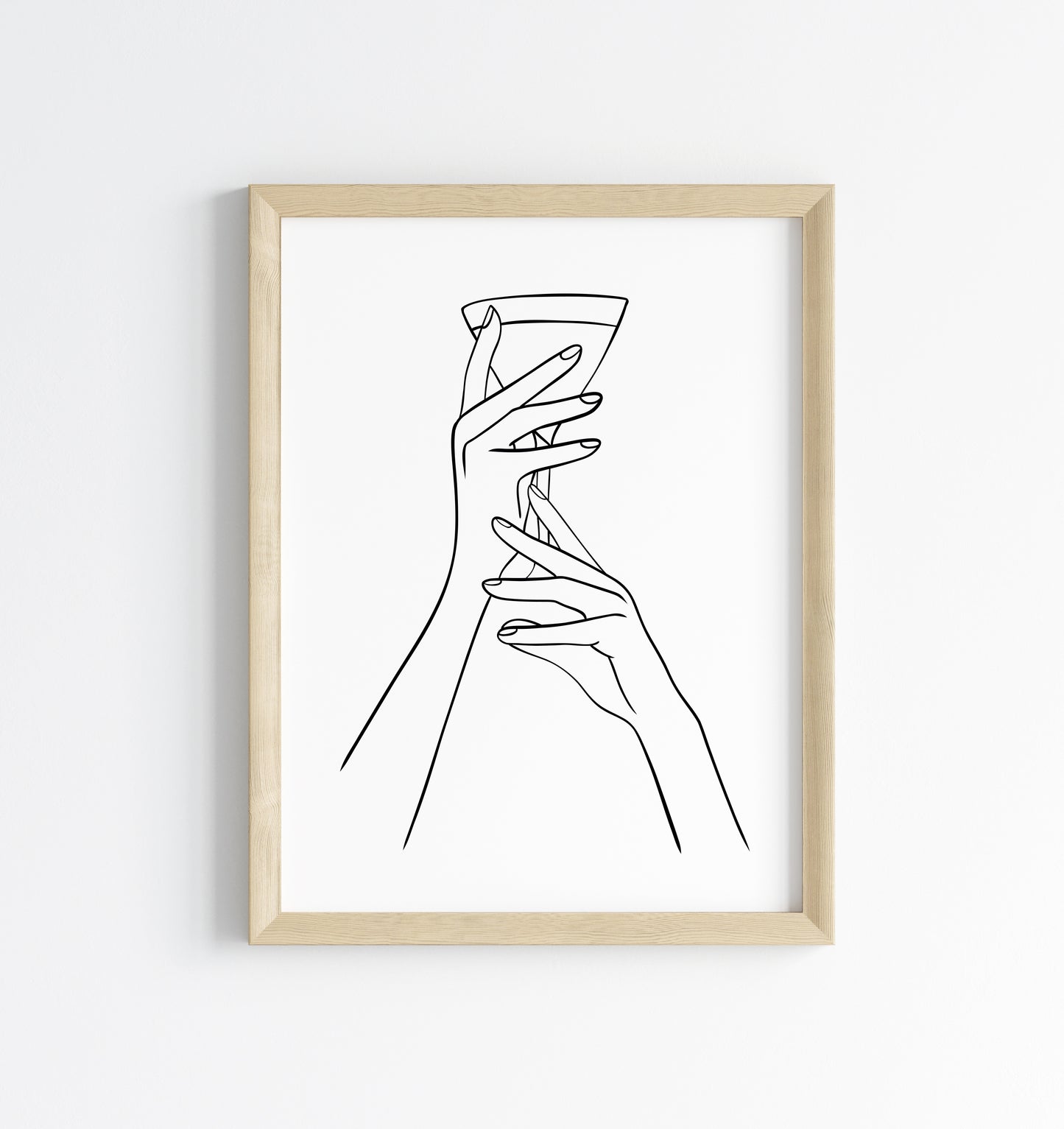 Martini alcohol Line Art Print Minimalist Kitchen home Wall Decor (Unframed)