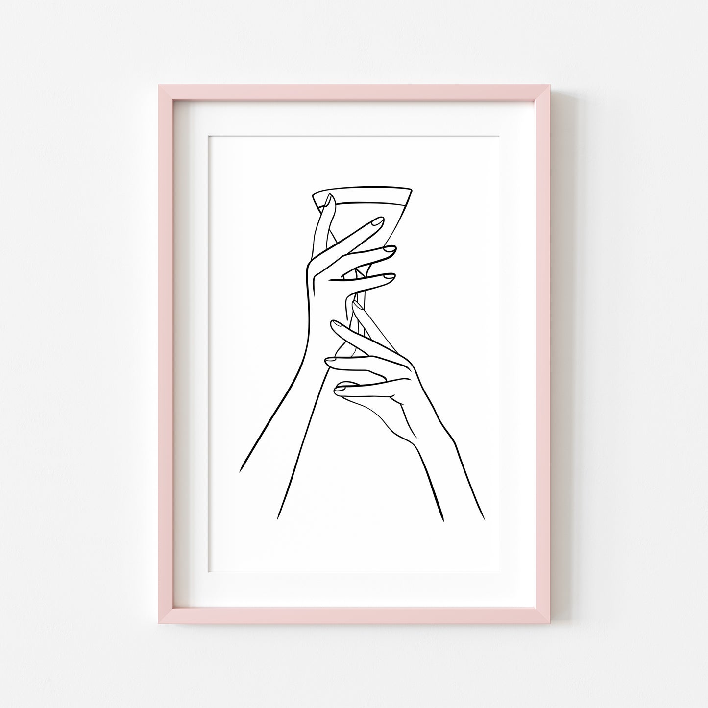 Martini alcohol Line Art Print Minimalist Kitchen home Wall Decor (Unframed)