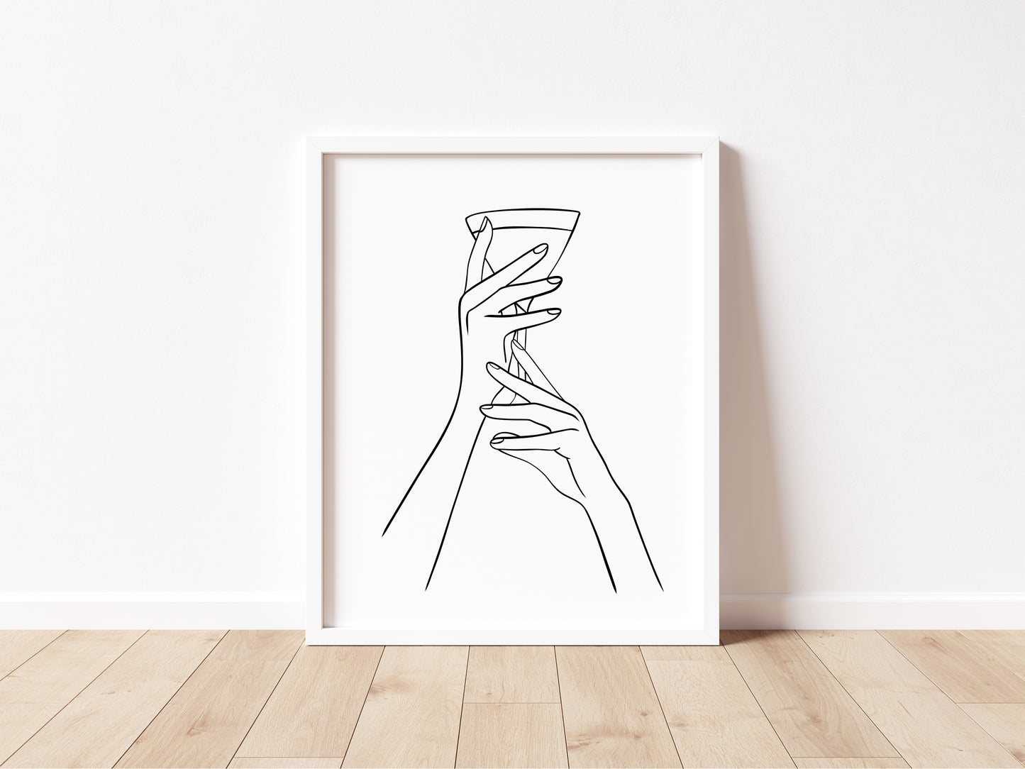 Martini alcohol Line Art Print Minimalist Kitchen home Wall Decor (Unframed)