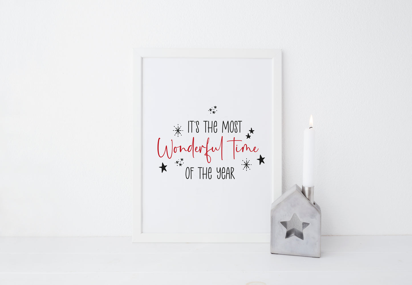 It's the most wonderful time of the year, black and red seasonal xmas unframed wall art poster print