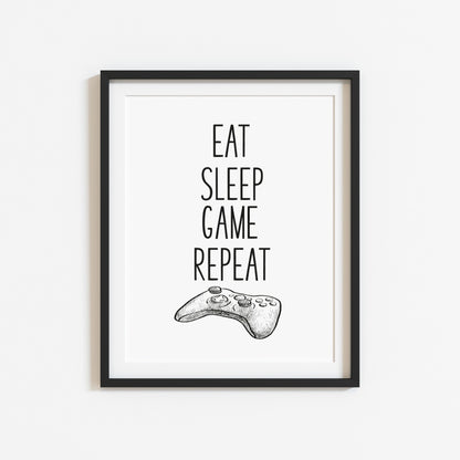 Eat sleep game XBOX illustration style unframed wall art poster print