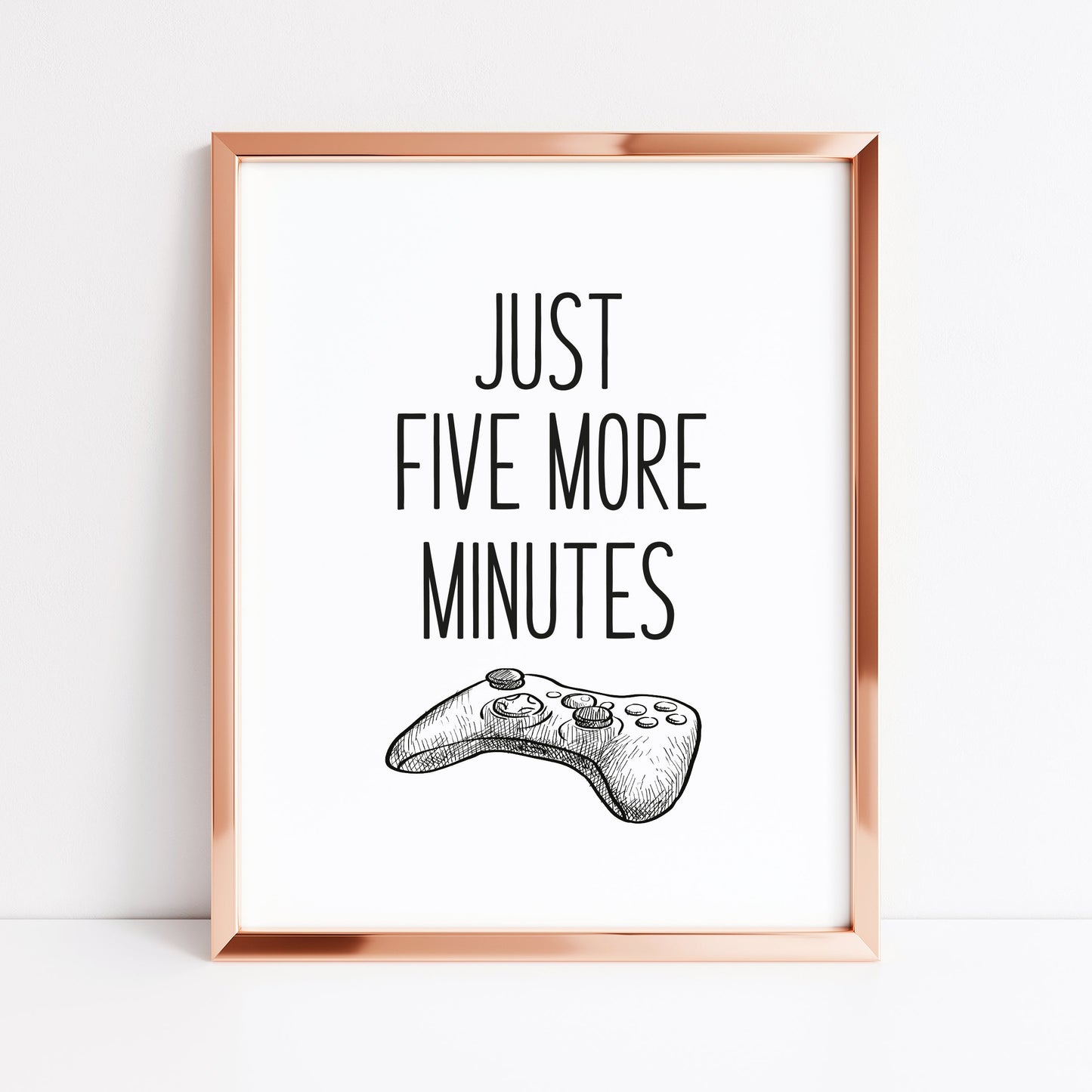 Just five more minutes gamer XBOX illustration style unframed wall art poster print