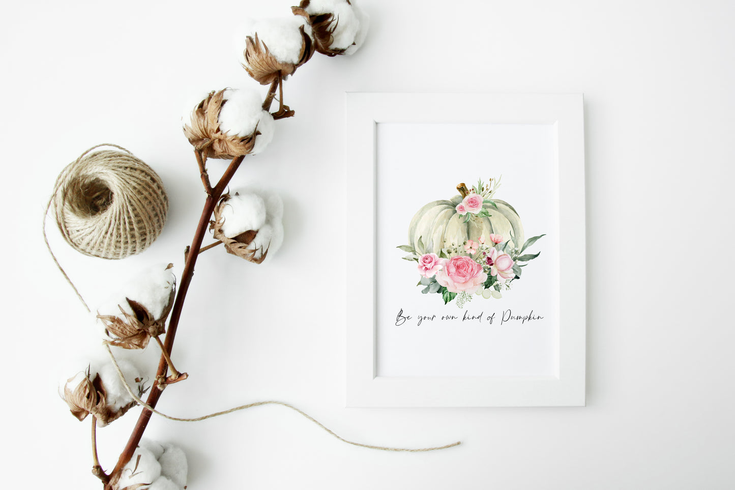 Be your own kind of pumpkin floral autumn watercolour seasonal unframed wall art poster print