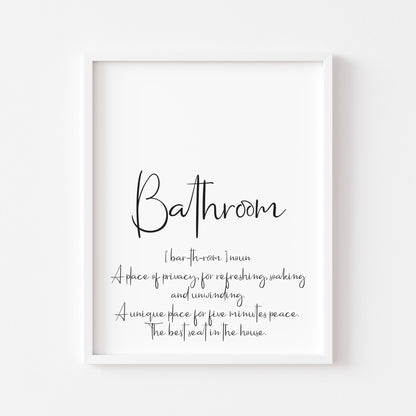 Bathroom definition bathroom toilet washroom funny unframed wall art poster print