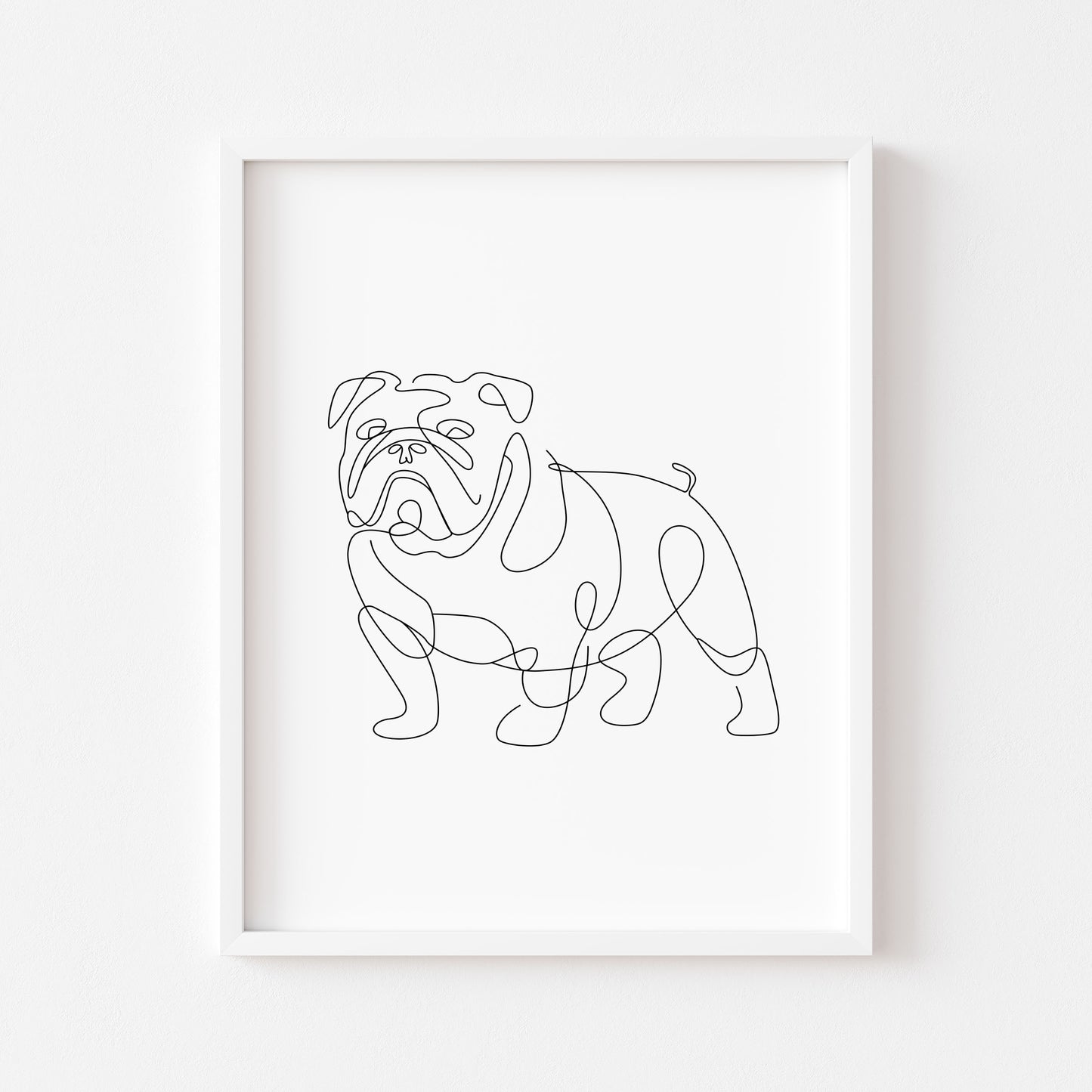 English Bulldog Print Line drawing Dog Wall Art unframed poster