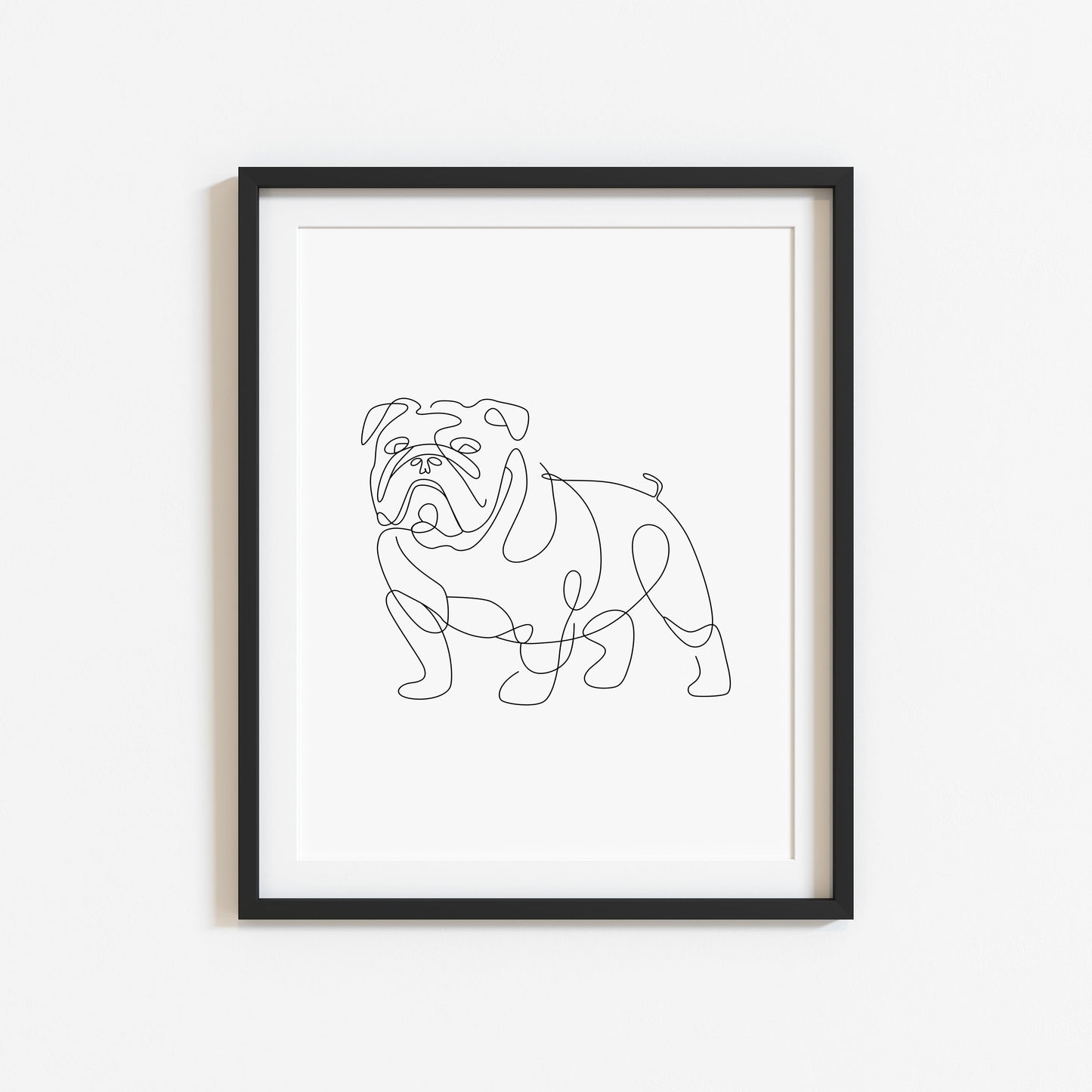 English Bulldog Print Line drawing Dog Wall Art unframed poster