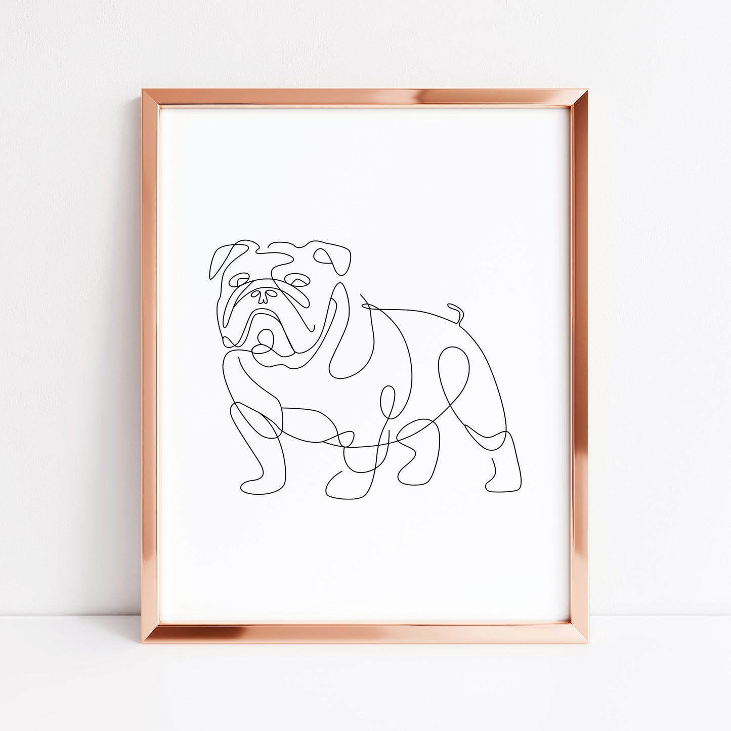 English Bulldog Print Line drawing Dog Wall Art unframed poster