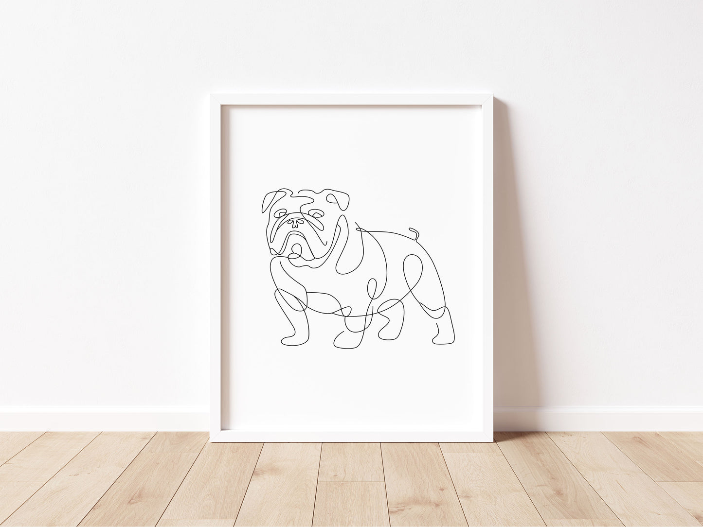 English Bulldog Print Line drawing Dog Wall Art unframed poster