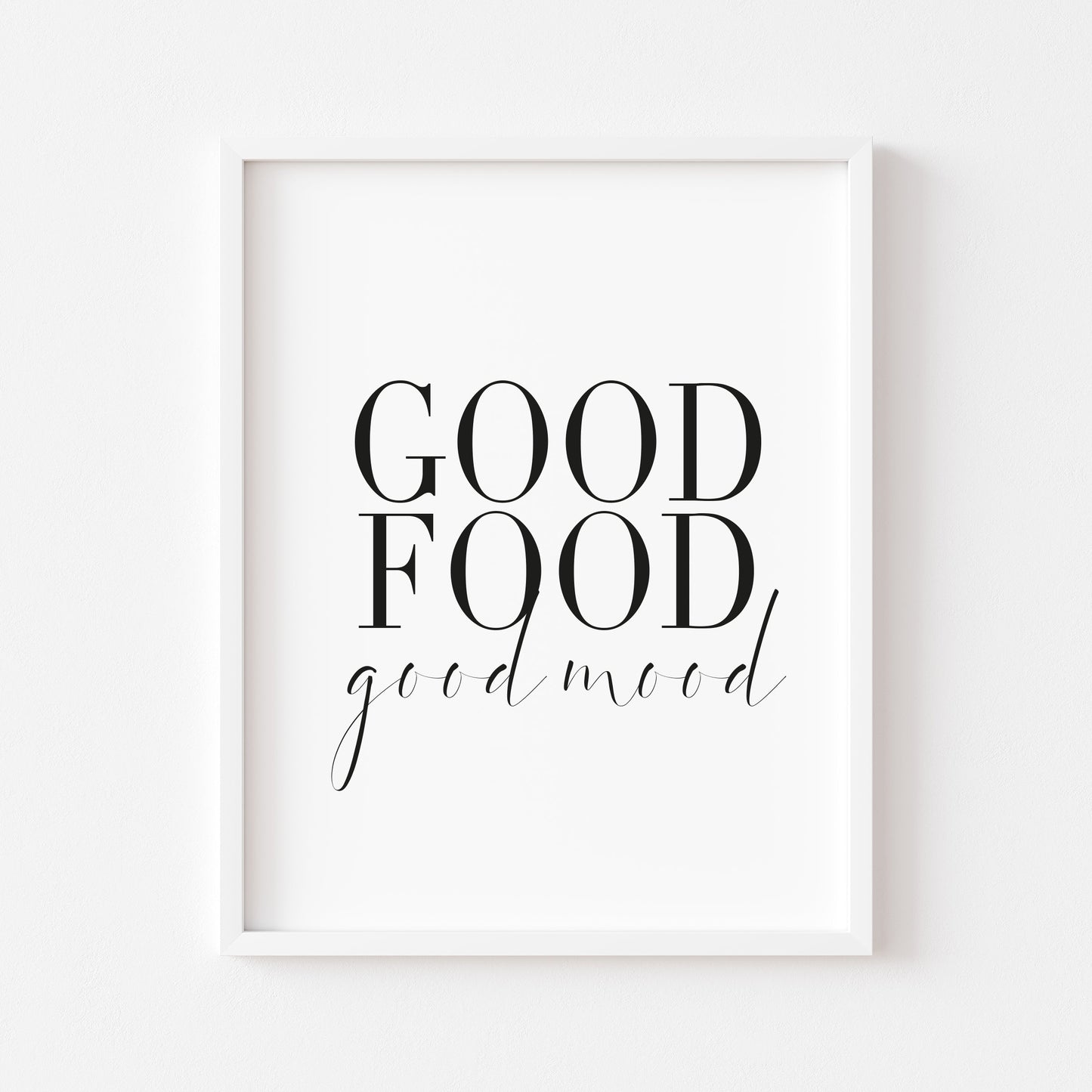 Good food good mood funny kitchen food home sign unframed wall art poster print