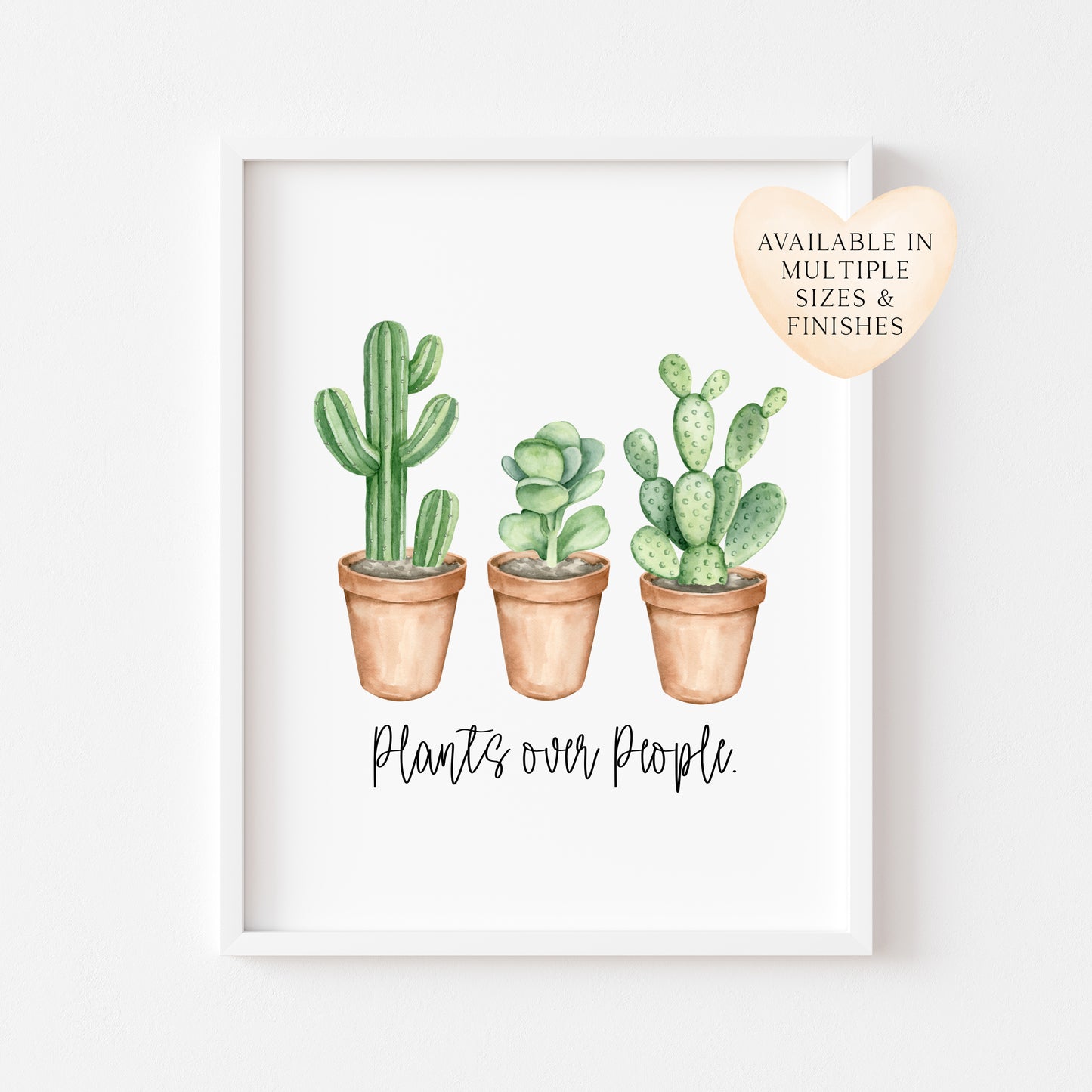 Plants over people cacti cactus succulents watercolour unframed wall art poster print