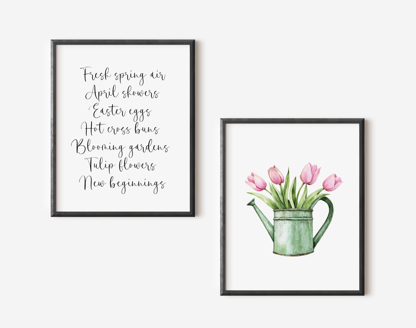 Set of 2 spring prints, spring favourites, description print and tulips gardening can seasonal unframed wall art poster prints, seasonal decor, spring wall art