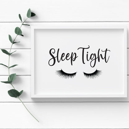 Sleep tight eyelashes illustration unframed wall art poster print