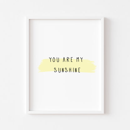 Sunshine print, nursery kids bedroom unframed wall art poster
