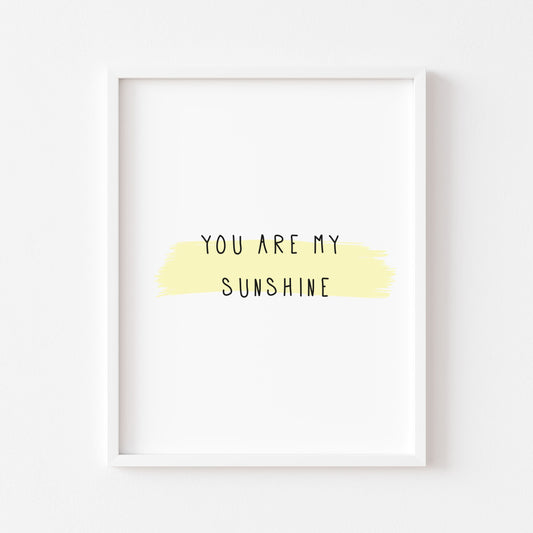 Sunshine print, nursery kids bedroom unframed wall art poster