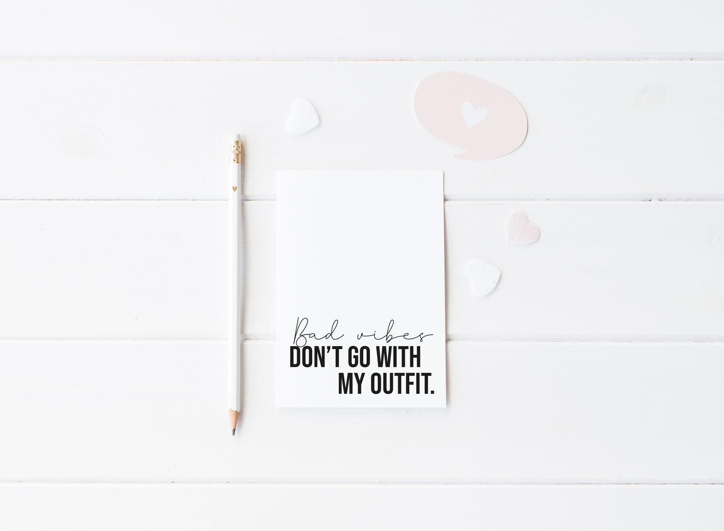 Bad Vibes don't go with my outfit stylish fashion bedroom unframed wall art poster print