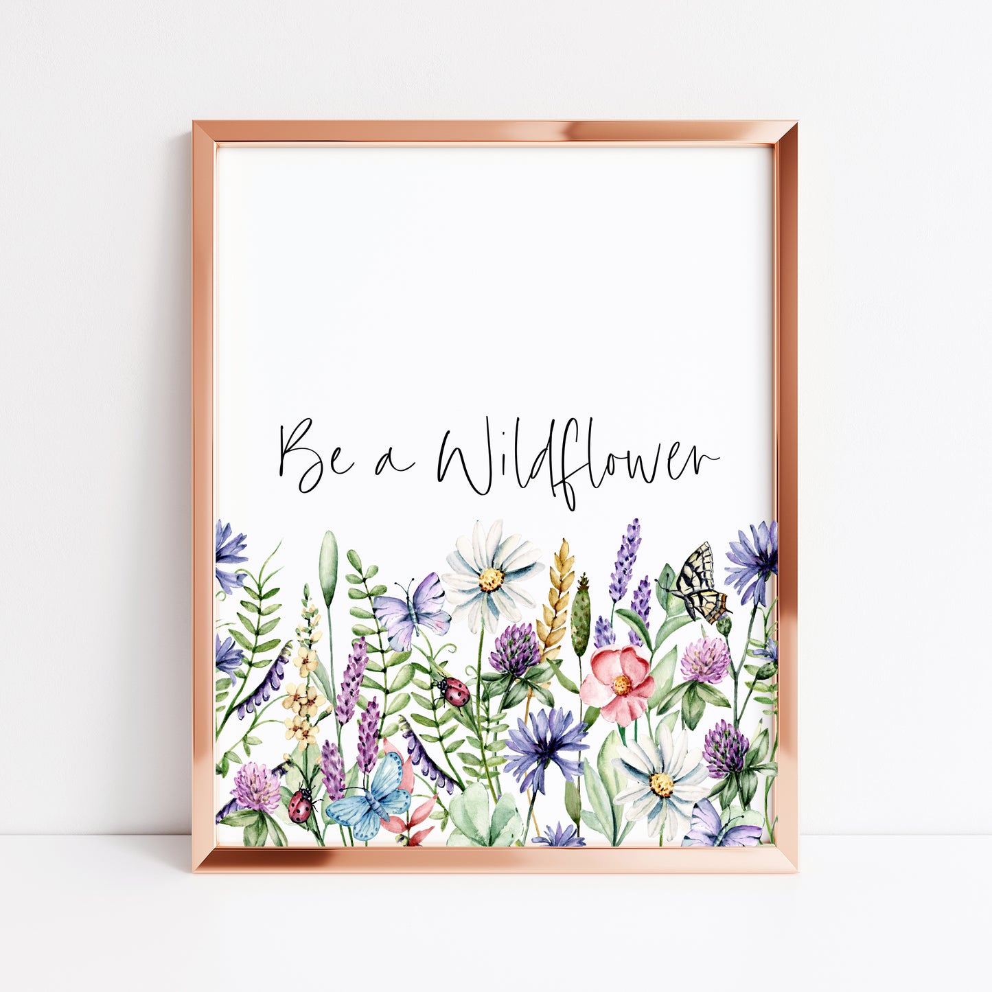 Be a wildflower beautiful borderless watercolour wildflowers summer unframed wall art poster print