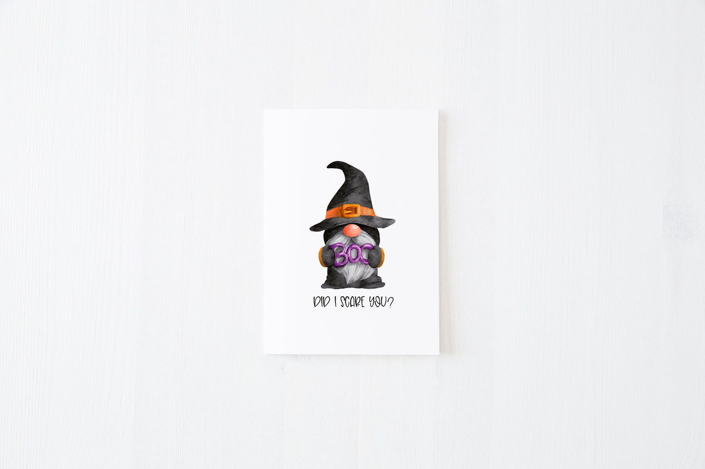 Halloween gonk BOO did i scare you, watercolour seasonal unframed wall art poster print