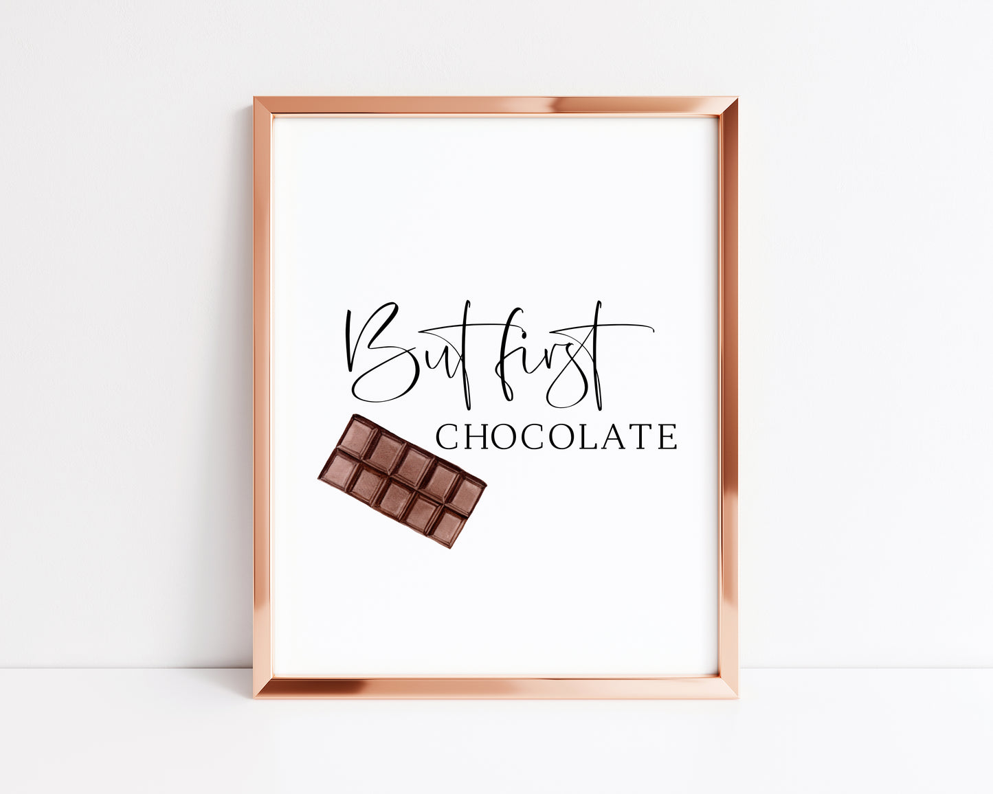 But first chocolate watercolour illustration, kitchen, foodie lover gift, unframed wall art poster print