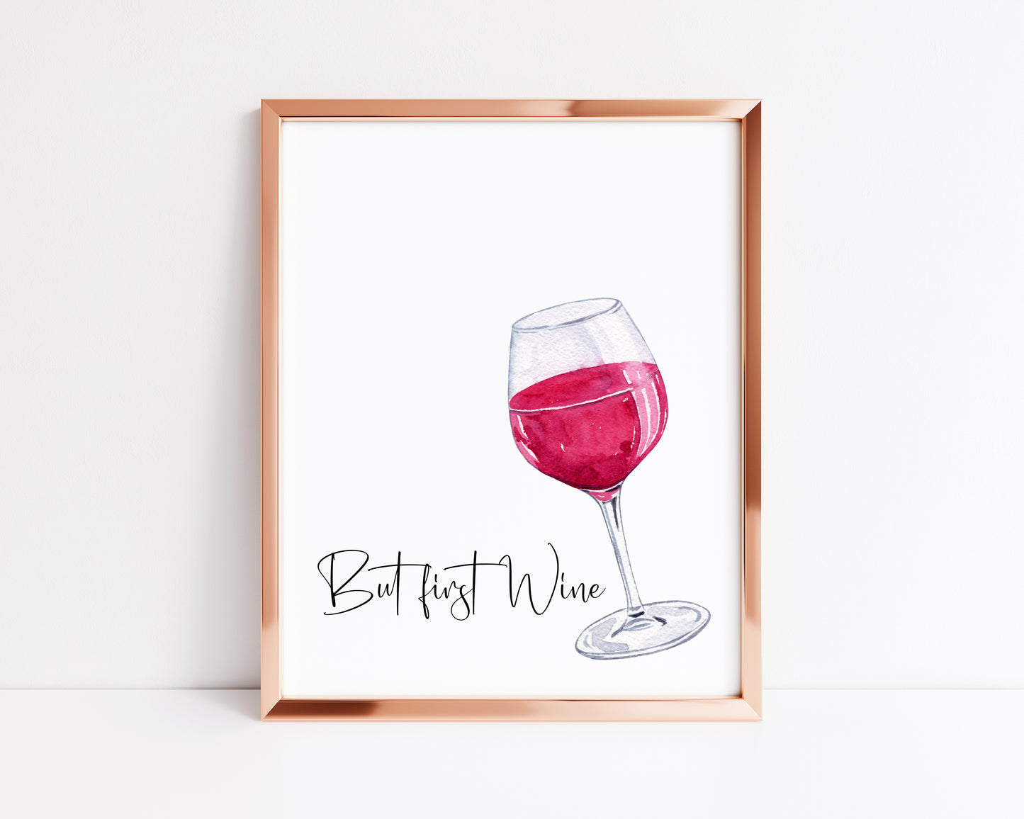 But first wine watercolour illustration, kitchen, bedroom, bar area, unframed wall art poster print