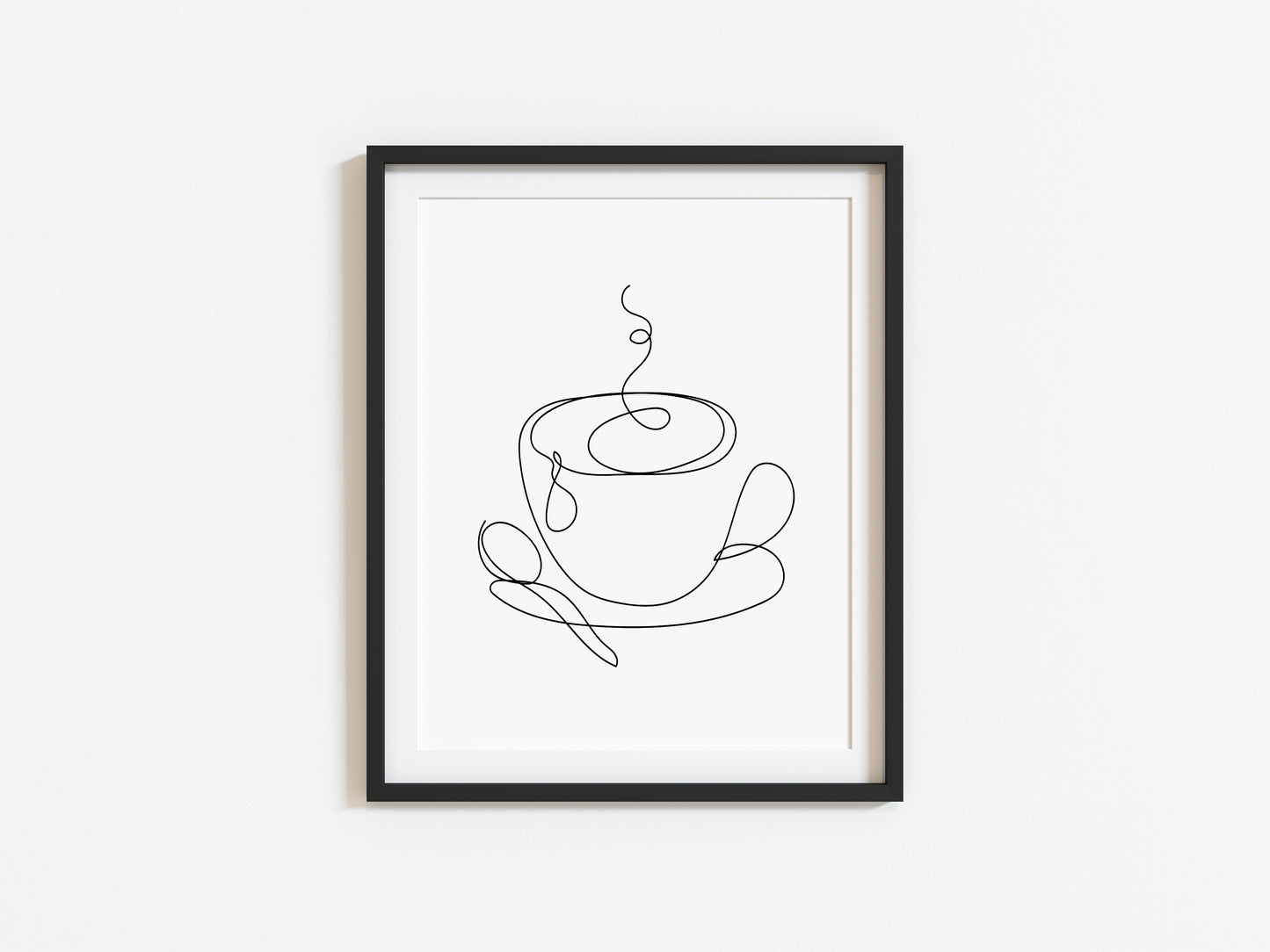 Cup of Tea/Coffee line drawing illustration kitchen/office unframed wall art poster print