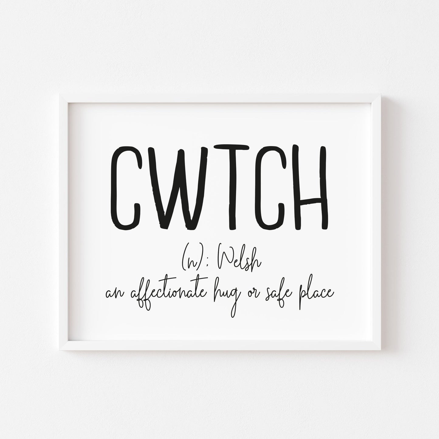 CWTCH cuddle welsh typography definition unframed wall art poster print