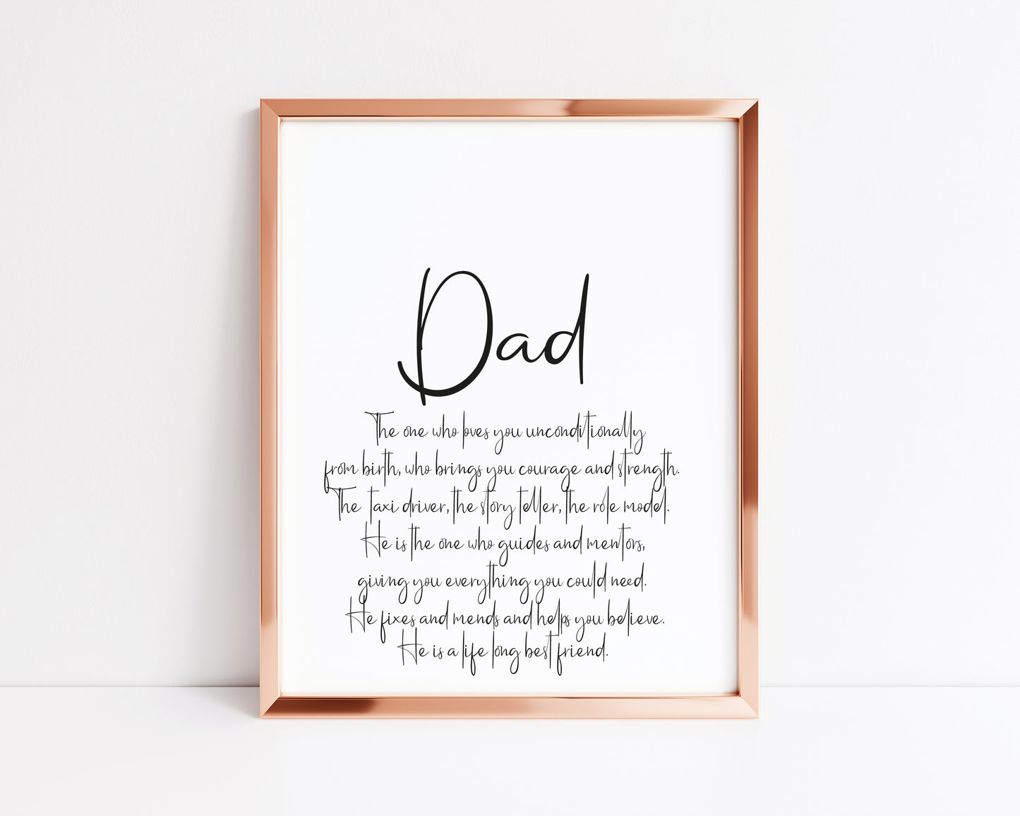 Daddy, Dad, Father, definition typography unframed wall art poster print