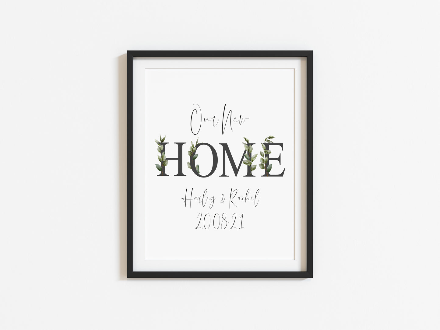 Botanical Our FIRST/NEW home, personalised with names and or dates bedroom, couples wall art unframed poster print