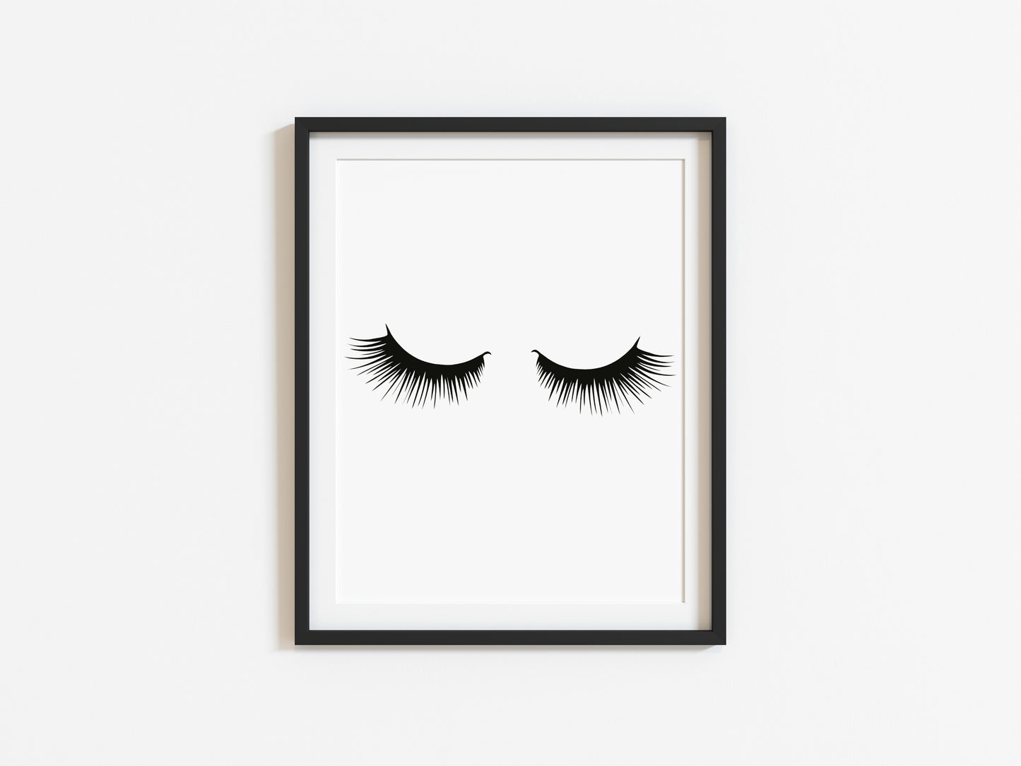 Black eyelashes illustration drawing fashion dressing room wall art unframed poster print