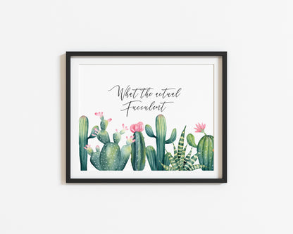 What the fucculent cactus/cacti plant watercolour borderless illustration unframed wall art poster print