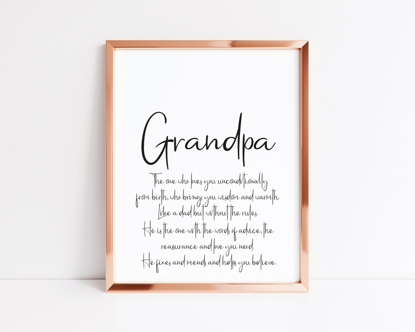 Grandad, Papa, Grandpa definition typography unframed wall art poster print