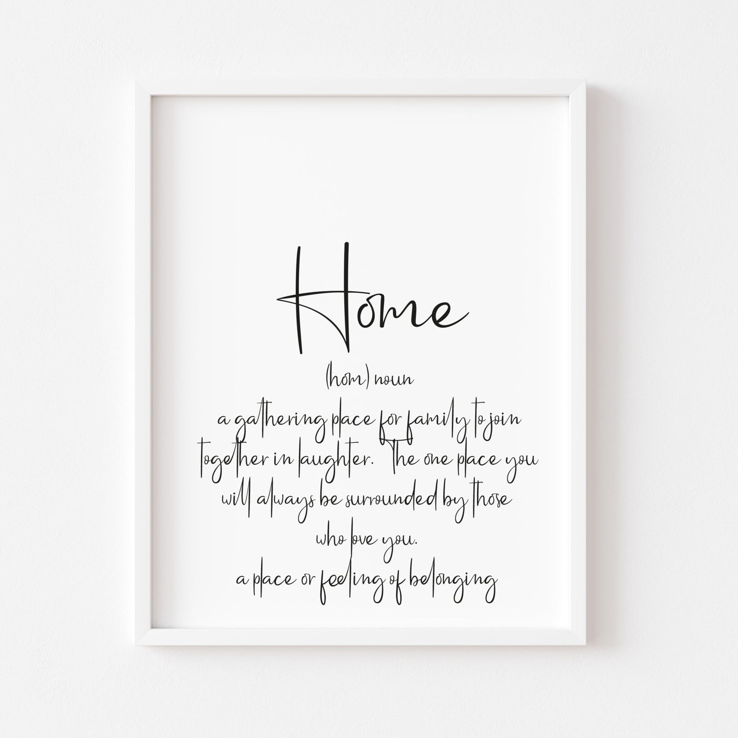 Home typography definition unframed print