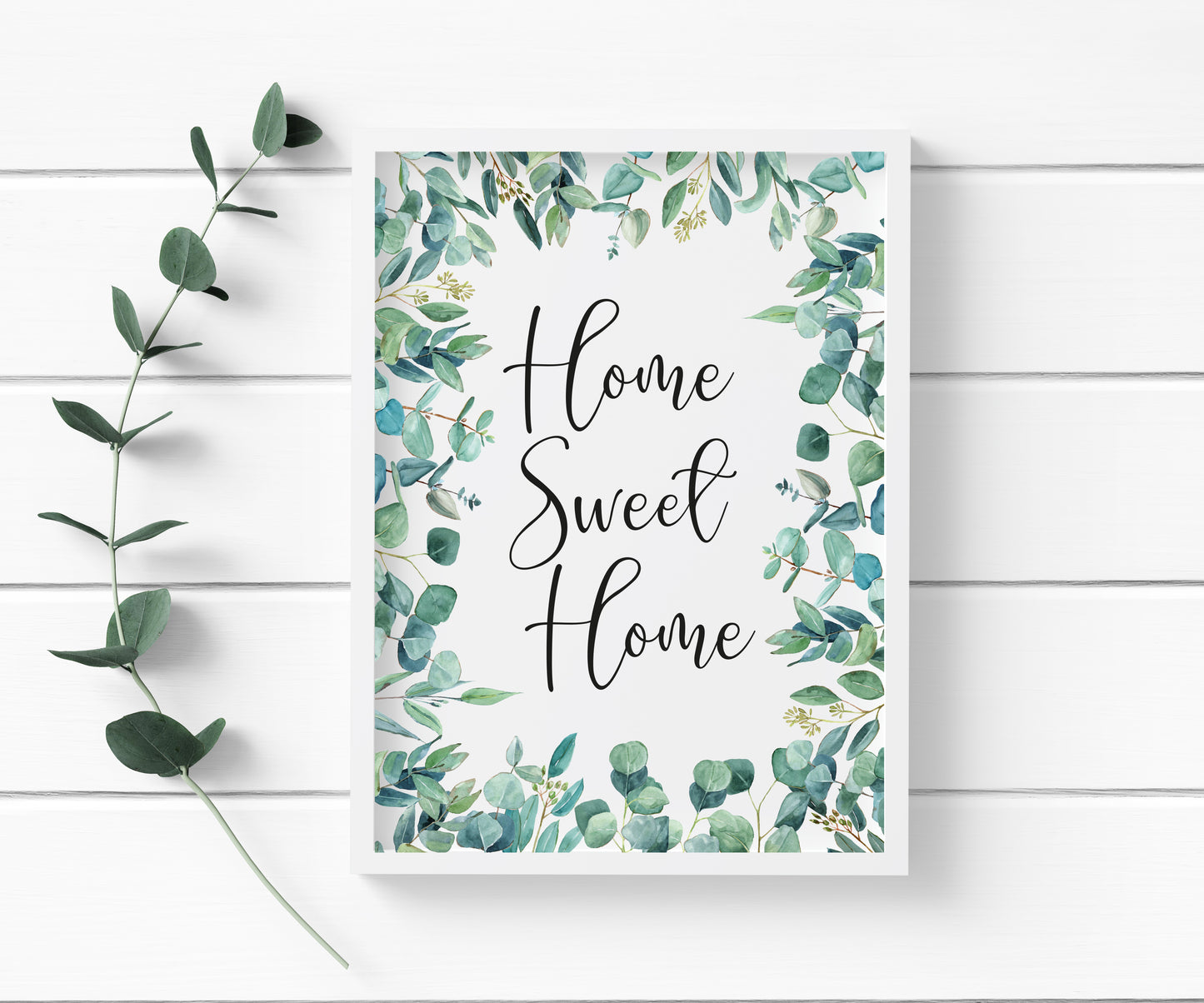 Home sweet home botanical greenery unframed print