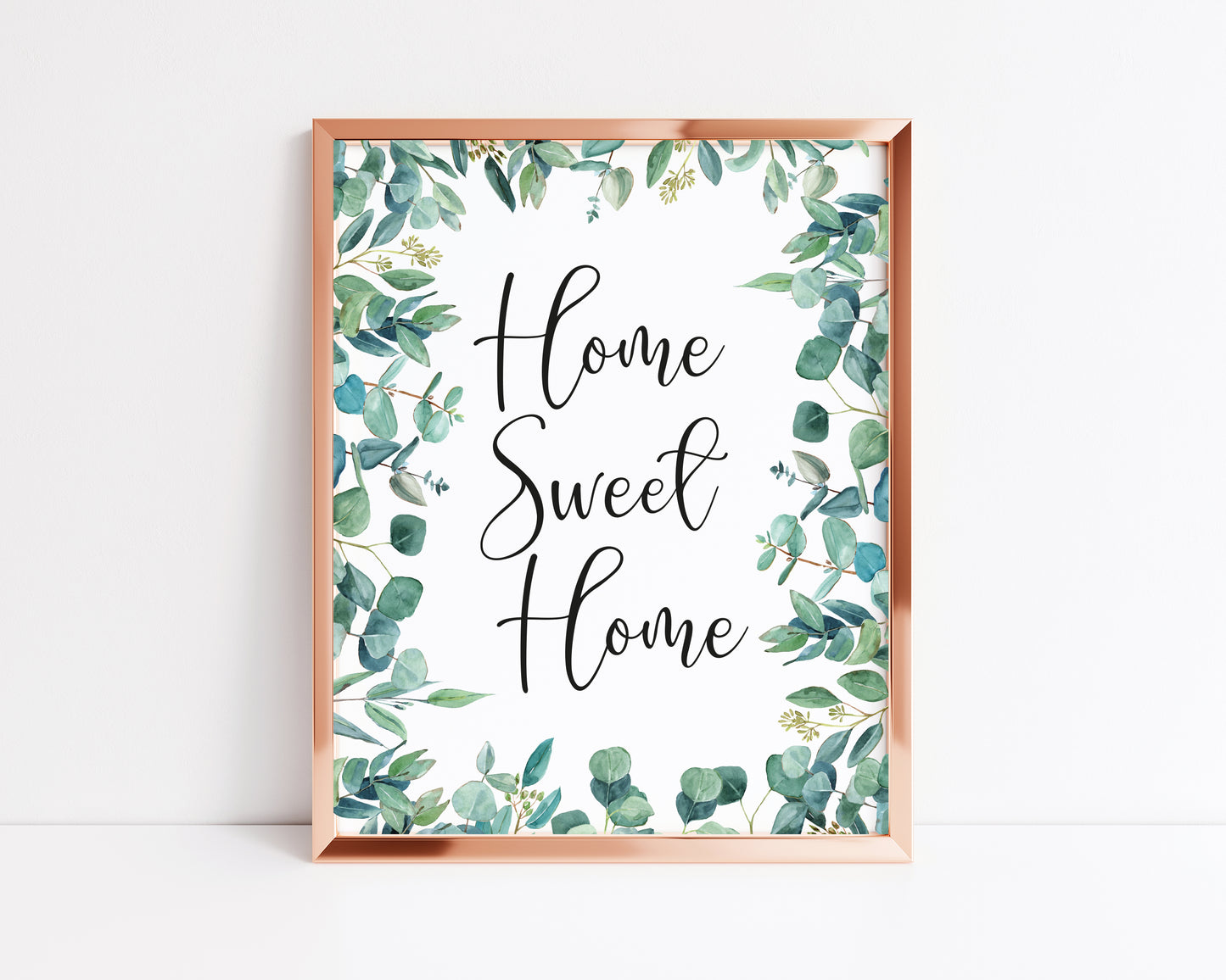 Home sweet home botanical greenery unframed print