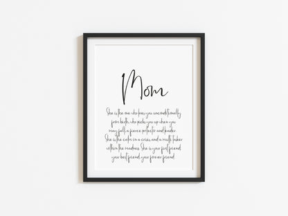 Mum, Mummy, Mama, definition typography unframed wall art poster print