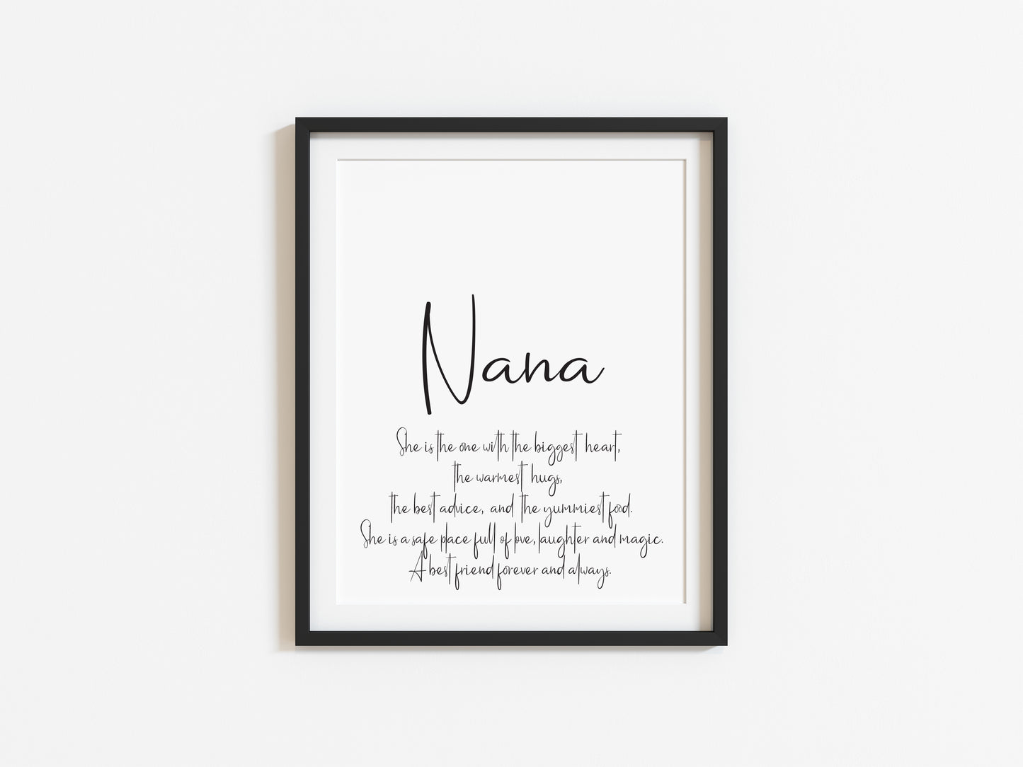 Nana, Nanny, Nan, Grandma definition typography unframed wall art poster print