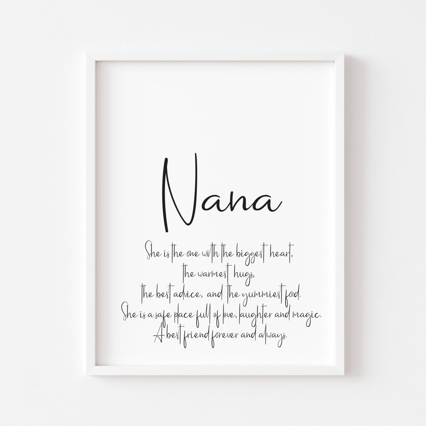 Nana, Nanny, Nan, Grandma definition typography unframed wall art poster print