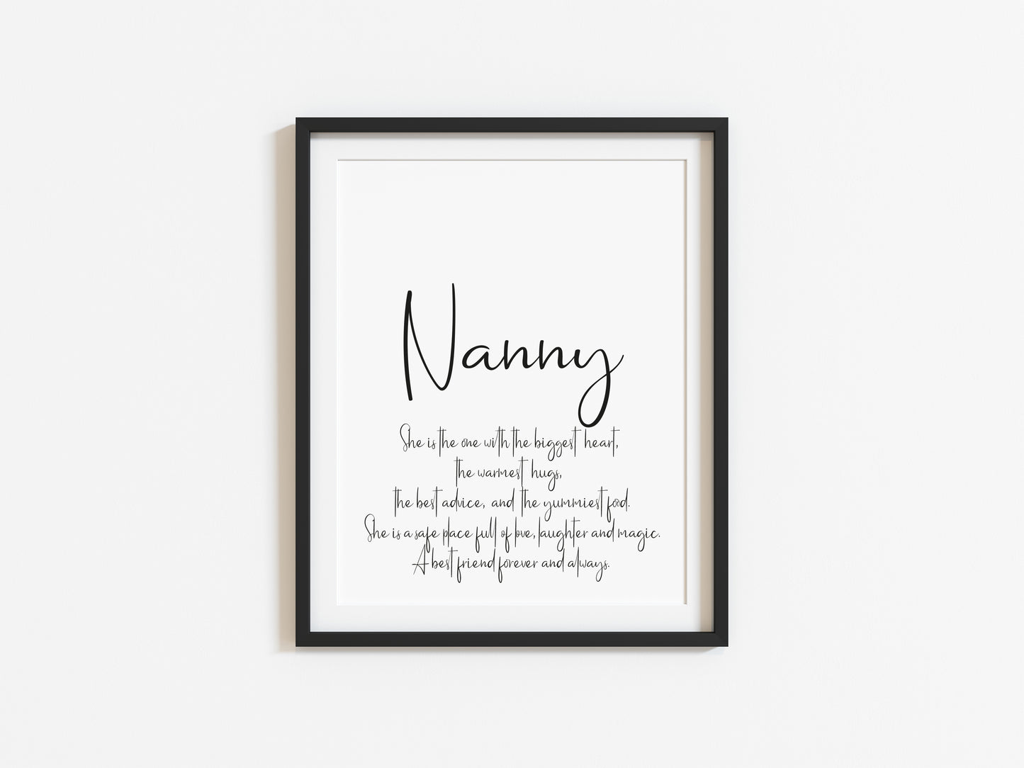 Nana, Nanny, Nan, Grandma definition typography unframed wall art poster print