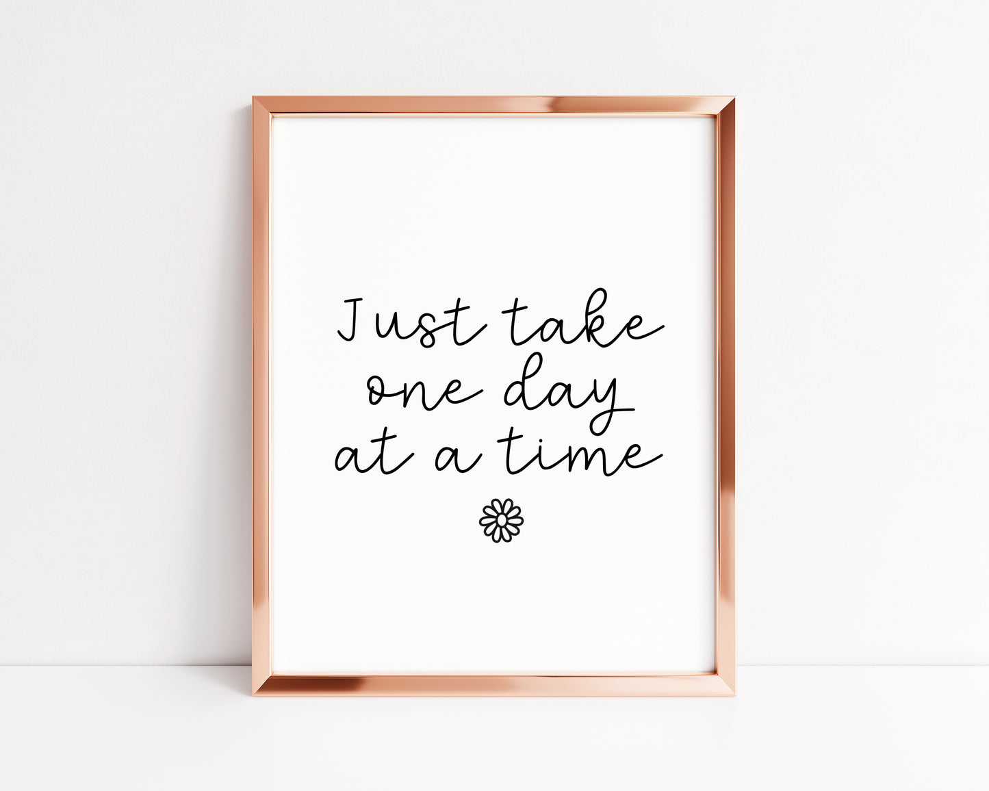 Just take one day at a time daisy doodle motivational office, bedroom unframed wall art poster print