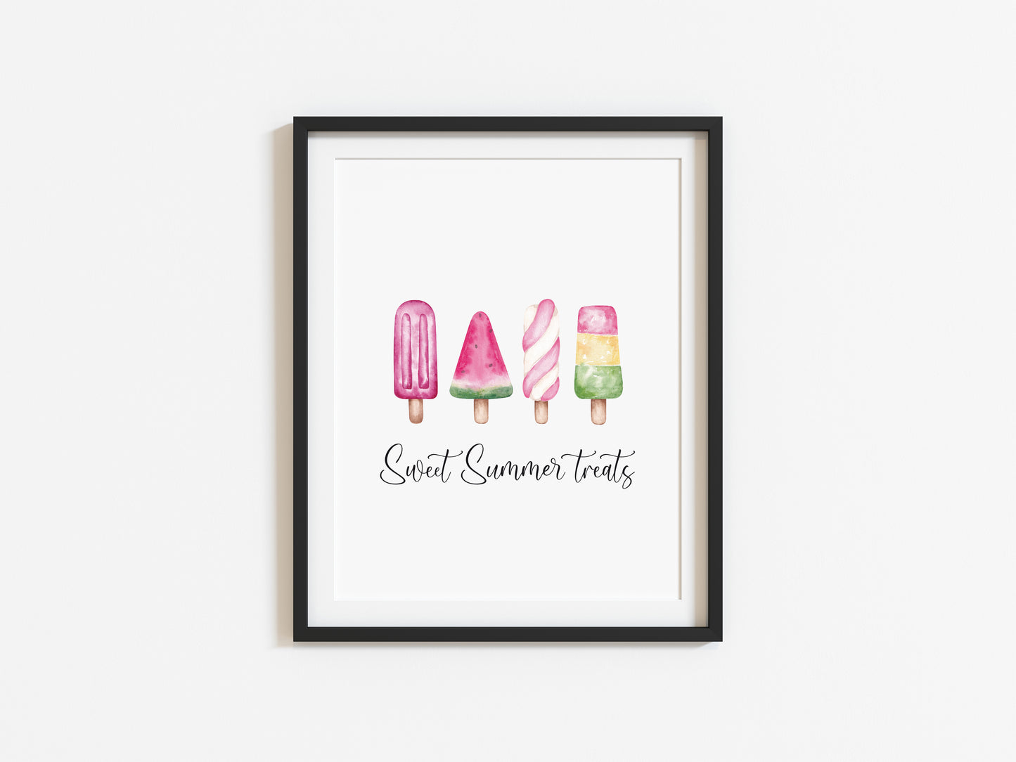 Ice lollies, sweet summer treats fun illustration unframed wall art poster print