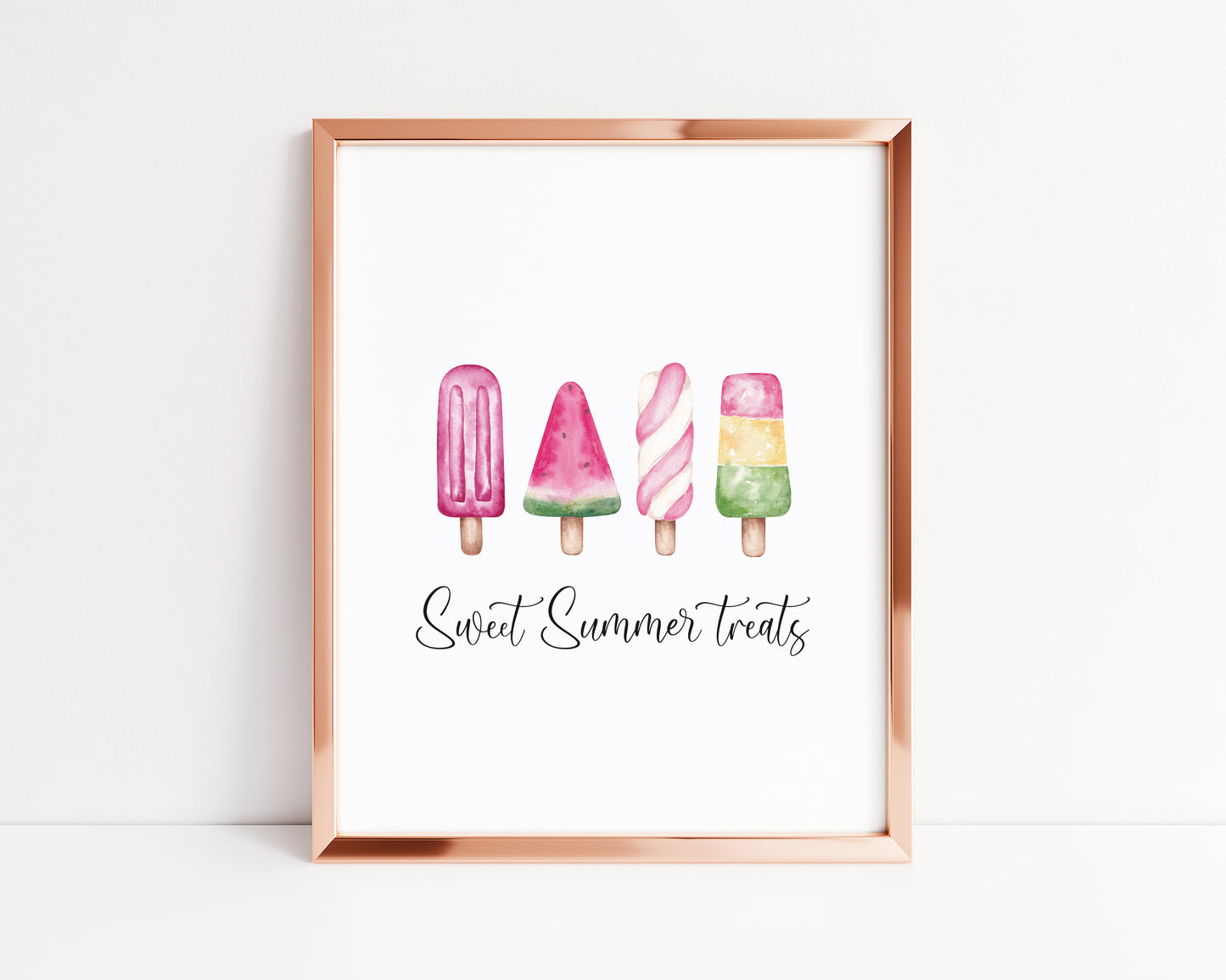 Ice lollies, sweet summer treats fun illustration unframed wall art poster print