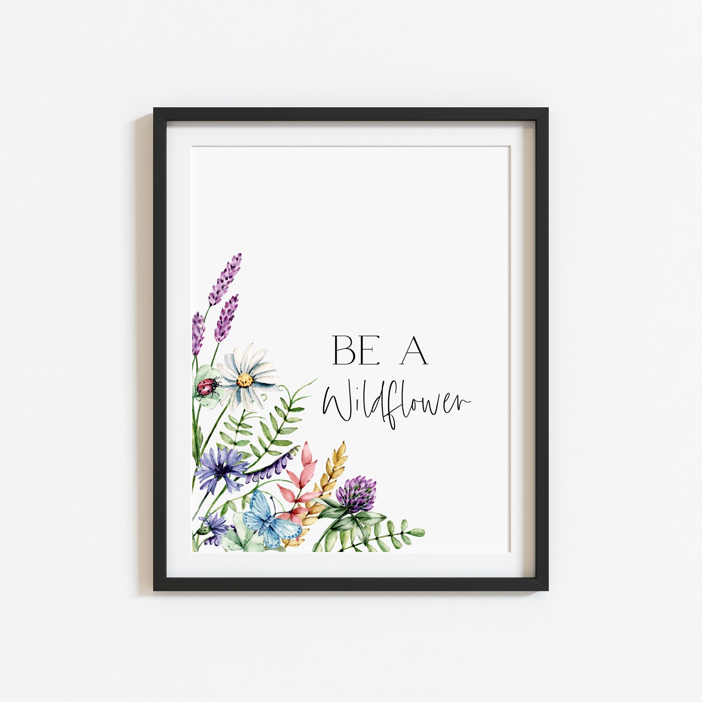 Be a wildflower purple pink watercolour wildflower bouquet unframed wall art poster print