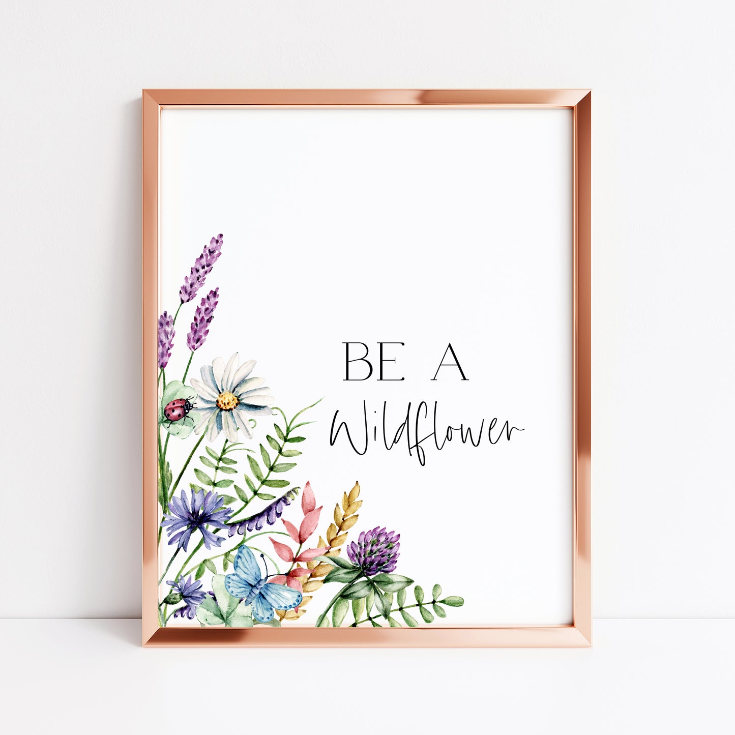 Be a wildflower purple pink watercolour wildflower bouquet unframed wall art poster print