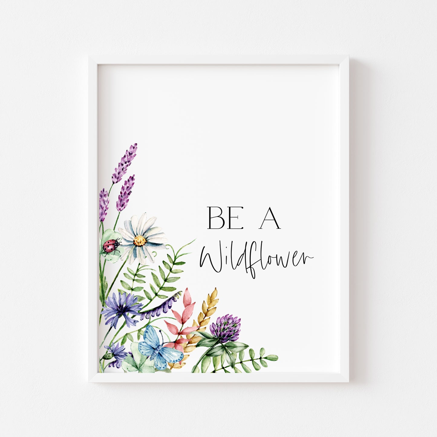 Be a wildflower purple pink watercolour wildflower bouquet unframed wall art poster print