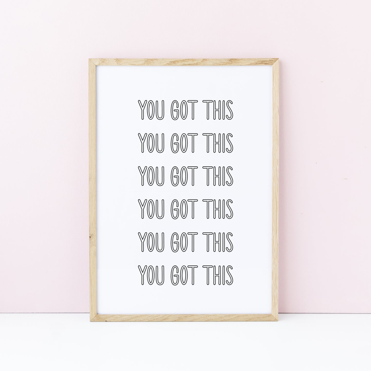 You got this, bubble font motivational office, bedroom unframed wall art poster print